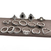 15 Pcs Punk Crown Ring Set