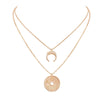 2 Pcs/ Set Boho Moon Coin Necklace