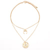 2 Pcs/ Set Boho Moon Coin Necklace