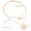 2 Pcs/ Set Boho Moon Coin Necklace