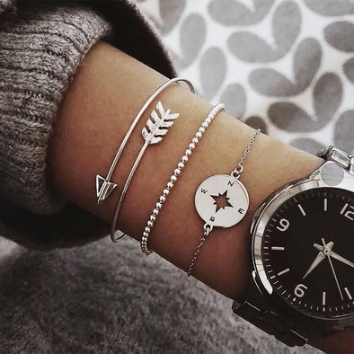 3 Pcs Arrow Bracelet Set