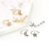 3 Pcs/set Crystal Star Moon Earrings