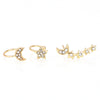 3 Pcs/set Crystal Star Moon Earrings