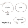 3 Pcs Flowers Adjustable Bracelet Set