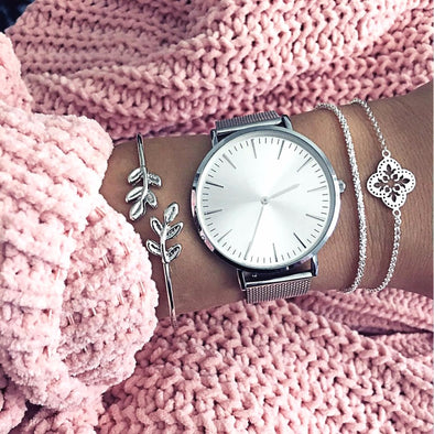 3 Pcs Flowers Adjustable Bracelet Set
