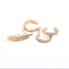 4 Pcs / Set Leaves Geometry Semicircle Gold Earrings
