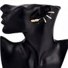 4 Pcs / Set Leaves Geometry Semicircle Gold Earrings