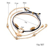 4 Pcs Leaves Bracelet Set