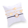 4 Pcs Leaves Bracelet Set