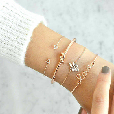 4 Pcs Triangle Knot Cactus Set