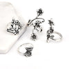 4 Pcs Punk Flowers Goddess Ring
