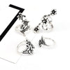 4 Pcs Punk Flowers Goddess Ring