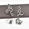 4 Pcs Punk Flowers Goddess Ring
