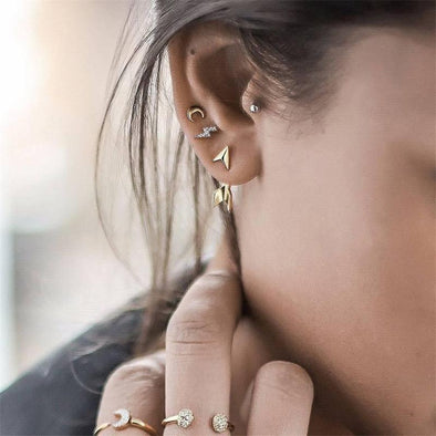 4 Pcs / Set Lightning Arrow Moon Earrings
