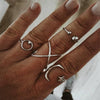 4 Pcs Moon Star Ring Set