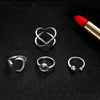 4 Pcs Moon Star Ring Set