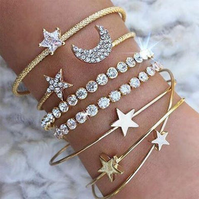 4 Pcs Star Moon Bracelet
