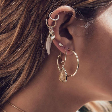 5 Pcs/Set Leaves Palm Earrings