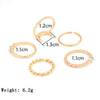 5PCS Bohemian Moon Ring