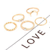 5PCS Bohemian Moon Ring