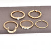 5PCS Bohemian Moon Ring