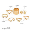 6 Pcs Star V Shaped Ring Set