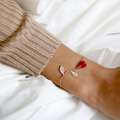 Rose Flower Charm Bracelet
