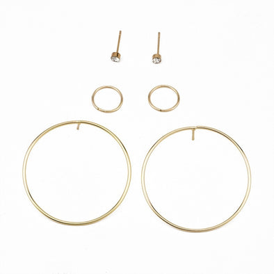 6 Pcs/set Danty Circle Earrings