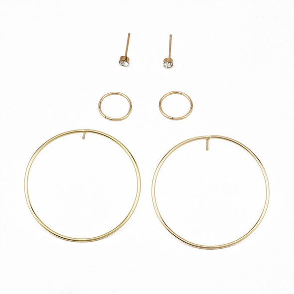 6 Pcs/set Danty Circle Earrings