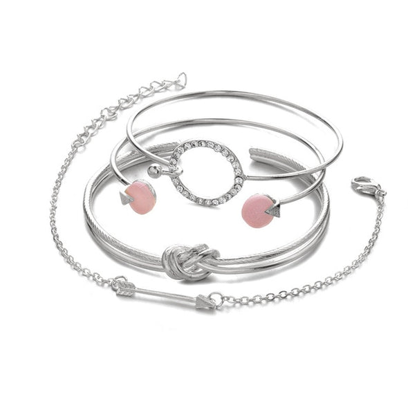 4 Pcs Arrow Double Knot  Bracelet Set