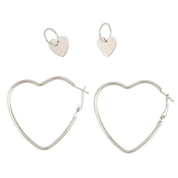 2 Pair/Set Heart Bohemia Earrings