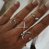 4 Pcs Moon Star Ring Set