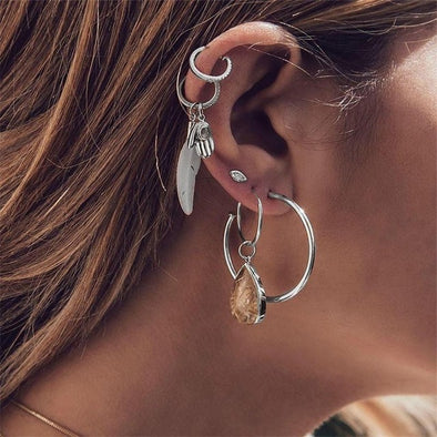 5 Pcs/Set Leaves Palm Earrings