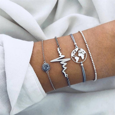 4 Pcs Travel Lover' Bracelet Set