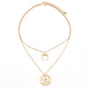2 Pcs/ Set Boho Moon Coin Necklace