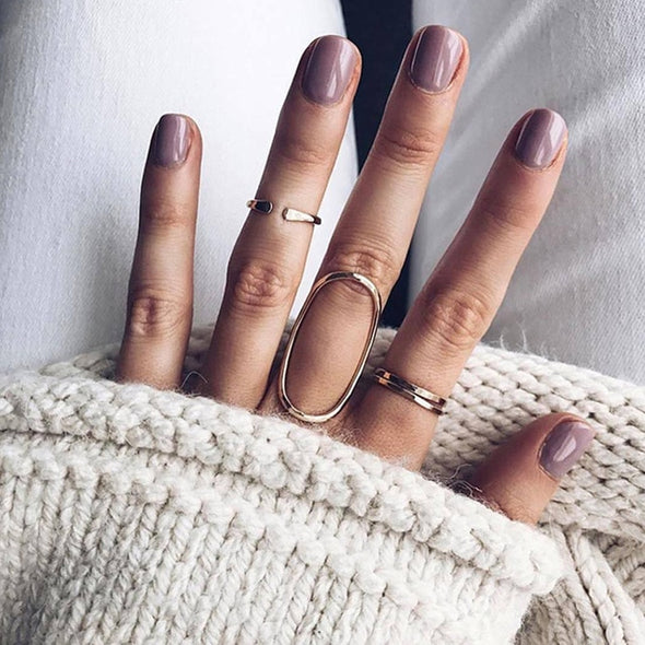 4 Pcs Oval Ring Set