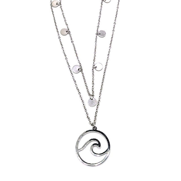 Sea Wave Circle Necklace